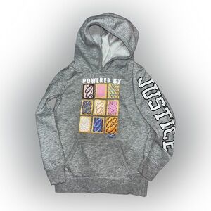 JusticeXPoptart Gray Hoodie with Colorful Poptart Design